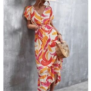 ABEL‎ THE LABEL Swish Printed High Low Dress size Medium